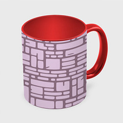 Кружка 3D Кирпичная кладка, цвет: 3D-белый + красный
