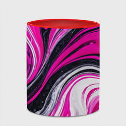 Кружка 3D Розово белая абстракция, цвет: 3D-белый + красный — фото 2