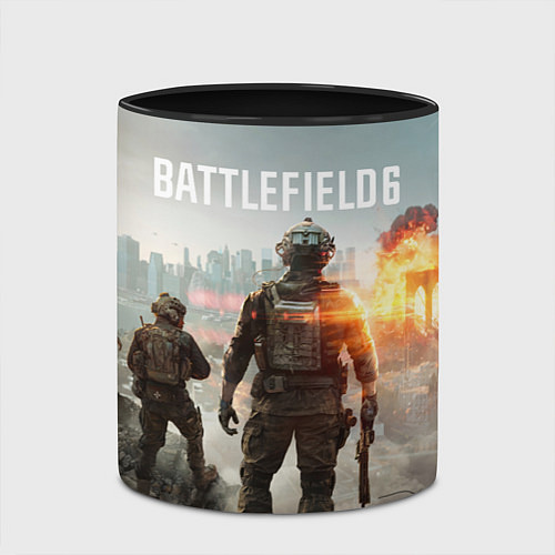 Кружка цветная Битва за Бруклин из Battlefield 6 / 3D-Белый + черный – фото 2