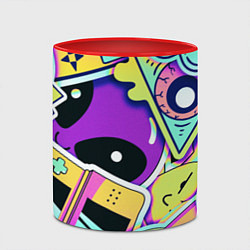 Кружка 3D Пришелец, цвет: 3D-белый + красный — фото 2