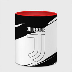 Кружка 3D Ювентус черно белые полосы, цвет: 3D-белый + красный — фото 2