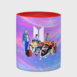 Кружка 3D BTS на диване, цвет: 3D-белый + красный — фото 2