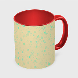 Кружка 3D Color beige turquoise, цвет: 3D-белый + красный