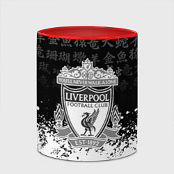 Кружка 3D Liverpool японские символы краски, цвет: 3D-белый + красный — фото 2