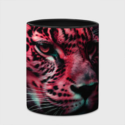 Кружка 3D Фантастический розовый леопард, цвет: 3D-белый + черный — фото 2