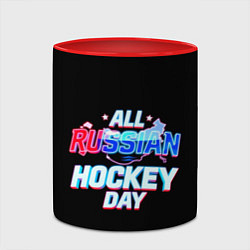 Кружка 3D Hockey day, цвет: 3D-белый + красный — фото 2