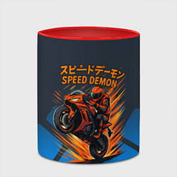 Кружка 3D Speed demon байкер, цвет: 3D-белый + красный — фото 2