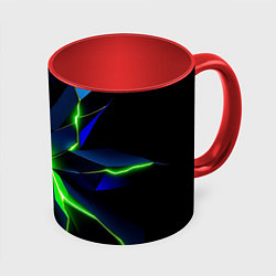 Кружка 3D Neon green glow, цвет: 3D-белый + красный