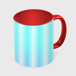 Кружка 3D Neon white blue lines, цвет: 3D-белый + красный