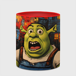 Кружка 3D Удивленный Шрек, цвет: 3D-белый + красный — фото 2