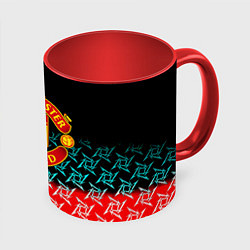 Кружка 3D Манчестер Юнайтед ниндзя паттерн, цвет: 3D-белый + красный