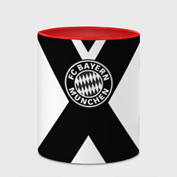 Кружка 3D Бавария Мюнхен полосы, цвет: 3D-белый + красный — фото 2