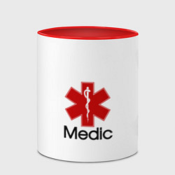 Кружка 3D Медик, цвет: 3D-белый + красный — фото 2