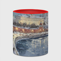 Кружка 3D Новогодние праздники в Москве, цвет: 3D-белый + красный — фото 2