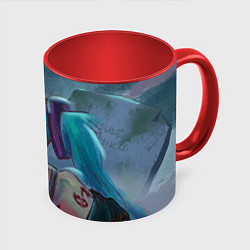 Кружка цветная Halloween Miku zombie