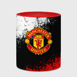 Кружка 3D Манчестер Юнайтед краски всплеск, цвет: 3D-белый + красный — фото 2