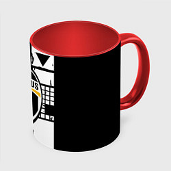 Кружка 3D Ювентус геометрия белая, цвет: 3D-белый + красный