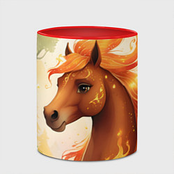 Кружка 3D Милая огненная лошадь, цвет: 3D-белый + красный — фото 2