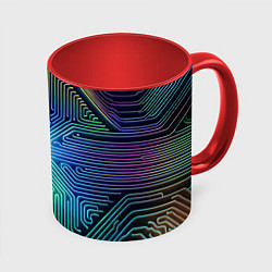 Кружка 3D Линейная графика, цвет: 3D-белый + красный