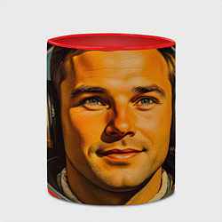 Кружка 3D Космический взгляд в наушниках, цвет: 3D-белый + красный — фото 2