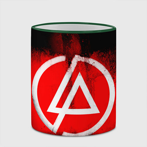 Кружка цветная Linkin Park: Red style / 3D-Зеленый кант – фото 2