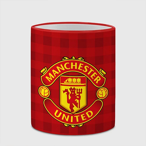 Кружка цветная Manchester United / 3D-Красный кант – фото 2