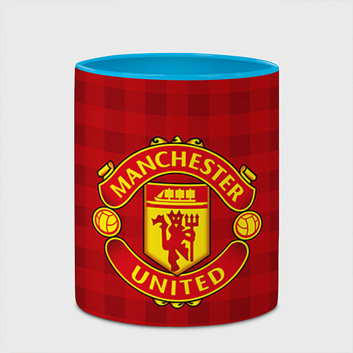 Кружка цветная Manchester United / 3D-Белый + небесно-голубой – фото 2