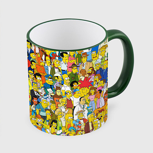 Кружка цветная Simpsons Stories / 3D-Зеленый кант – фото 1
