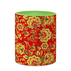 Кружка 3D Хохлома, цвет: 3D-белый + светло-зеленый — фото 2