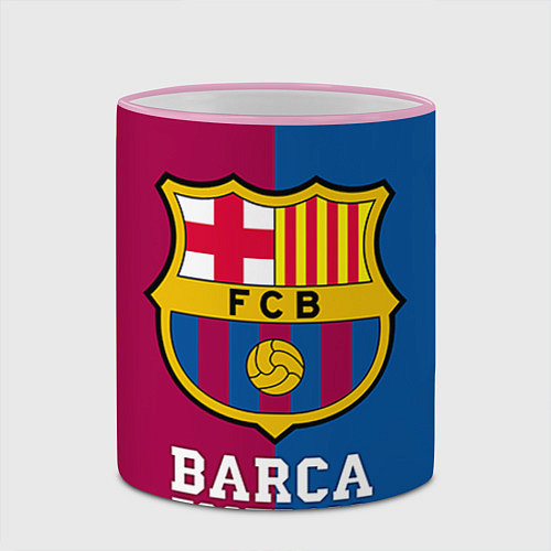 Кружка цветная Barca Football / 3D-Розовый кант – фото 2