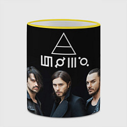 Кружка 3D 30 seconds to mars, цвет: 3D-желтый кант — фото 2