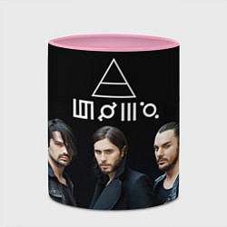 Кружка 3D 30 seconds to mars, цвет: 3D-белый + розовый — фото 2