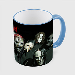 Кружка 3D Slipknot, цвет: 3D-небесно-голубой кант