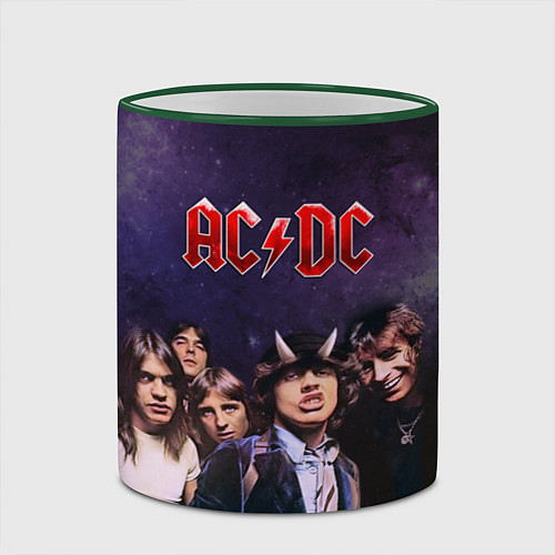 Кружка цветная AC/DC / 3D-Зеленый кант – фото 2