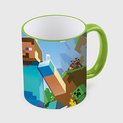 Кружка 3D Minecraft World, цвет: 3D-светло-зеленый кант