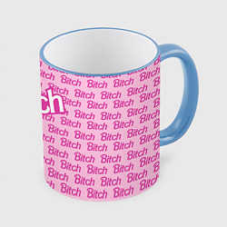 Кружка 3D Bitch Barbie, цвет: 3D-небесно-голубой кант