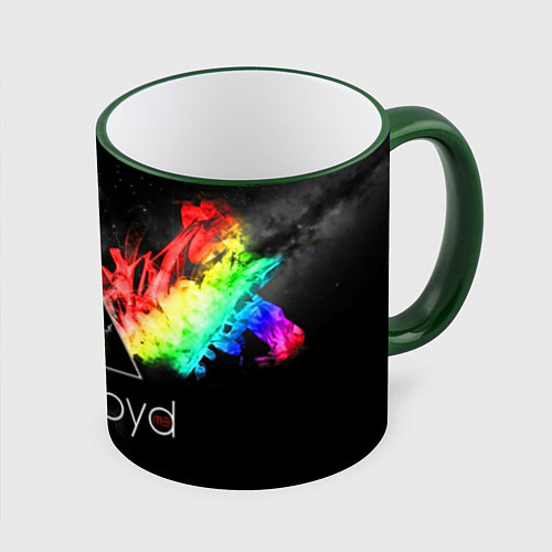 Кружка цветная Pink Floyd / 3D-Зеленый кант – фото 1