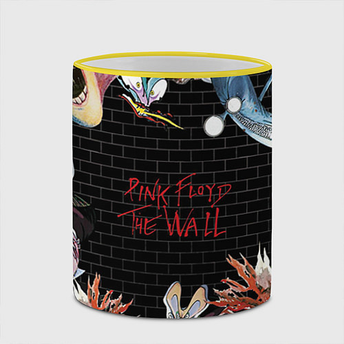 Кружка цветная Pink Floyd: The Wall / 3D-Желтый кант – фото 2