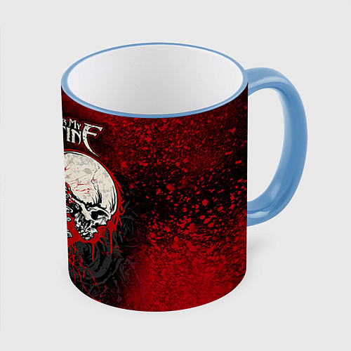 Кружка цветная BFMV: Duo Skulls / 3D-Небесно-голубой кант – фото 1