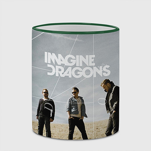 Кружка цветная Imagine Dragons: Boys / 3D-Зеленый кант – фото 2