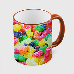 Кружка 3D Мармеладные мишки, цвет: 3D-оранжевый кант