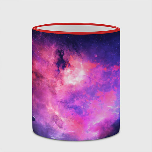 Кружка цветная Космос / 3D-Красный кант – фото 2