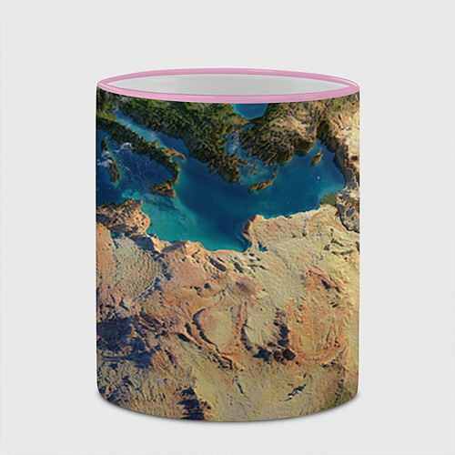 Кружка цветная Земля / 3D-Розовый кант – фото 2