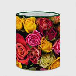 Кружка 3D Ассорти из роз, цвет: 3D-зеленый кант — фото 2