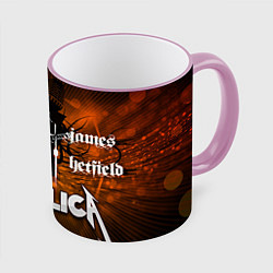Кружка 3D Metallica: James Hetfield, цвет: 3D-розовый кант