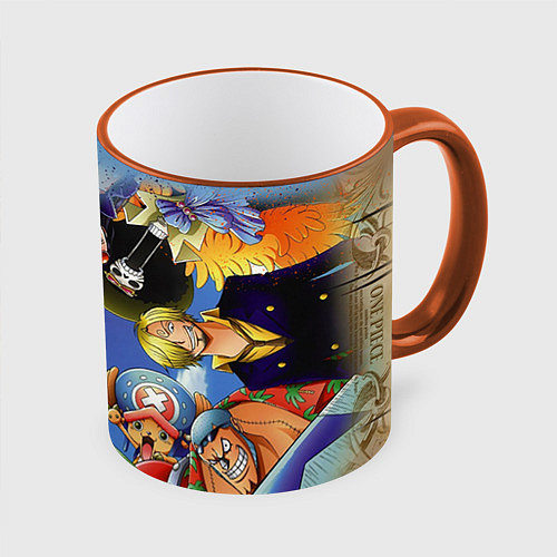 Кружка цветная One Piece / 3D-Оранжевый кант – фото 1