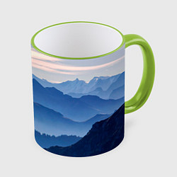 Кружка 3D Горы, цвет: 3D-светло-зеленый кант