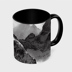 Кружка 3D Горы, цвет: 3D-белый + черный