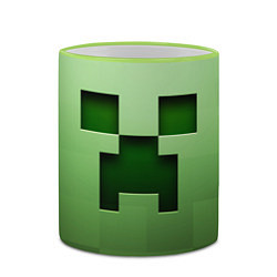 Кружка 3D Creeper Face, цвет: 3D-светло-зеленый кант — фото 2