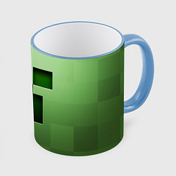 Кружка 3D Creeper Face, цвет: 3D-небесно-голубой кант